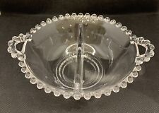 Vintage Divided Glass Bowl Imperial Glass Candlewick 1950’s Beaded Relish picture