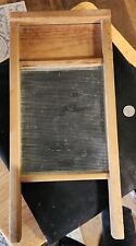 Antique/Vintage Glass And Wood Small Ribbed Glass Washboard Victory National picture