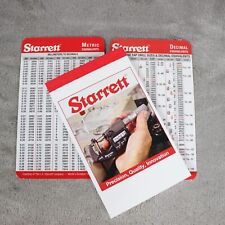 STARRETT Tap Drill Size Decimal Equivalents & Metric Equivalents Pocket Cards picture