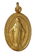 18KT SOLID YELLOW GOLD THE MIRACULOUS MEDAL - 100% MADE IN ITALY picture
