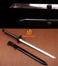 T10 Clay tempered Ninjato w/ Hamon Japanese Samurai Sword Katana KAMASU-Kissaki picture