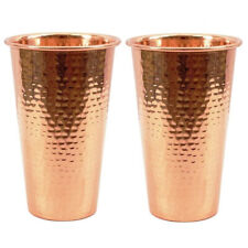 Pure Copper Water Glass Hammered Drinking Tumbler Set Of 2 PC 450ml Capacity picture