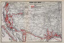 1916 Antique SOUTHERN PACIFIC RAILROAD Map Vintage Railway Map Wall Decor 1575 picture