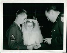 1944 Wac S/Sgt Mary Ellen Mcquaid Weds S/Sgt Duncan Coggan Military 8X10 Photo picture