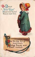 Antique New Year Card Papyrus Victorian Talcott West Virginia Vtg Postcard B7 picture