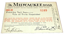 1945 1946 MILWAUKEE ROAD EMPLOYEE PASS #8109 picture