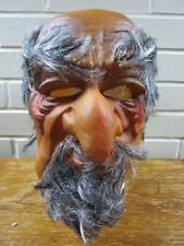 VTG 1970's Rubber Halloween Monster Mask w/Hair Horror Old Bald Man picture
