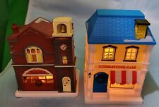 2 of Cobblestone Corners Christmas Miniatures Lighted Firehouse & Cafe picture