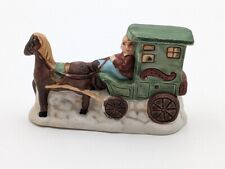 Vintage Russ Berrie Ceramic Horse Drawn Coach Carriage Figurine 2-1/4
