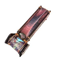 NEW Sue Rioux Gemstone Kaleidoscope Amethyst Stained Glass & Copper Signed picture