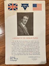 Vtg 1918 YMCA United War Work Campaign Coningsby Dawson WWI Poster 14x22” picture