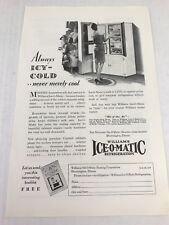 Williams Ice-O-Matic Refrigeration Vtg 1929 Print Ad Advertising Art picture
