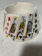 Playing Card Theme Ashtray Porcelain Vintage Poker Room Man Cave picture
