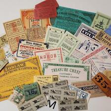 35 vintage tickets coupons paper ephemera sample pack junk journal supplies M picture