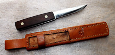 VINTAGE NORWAY A/S HELLE FABRIKKER 18/8+ HIGH CARBON EDGE HUNTING KNIFE/ SHEATH picture