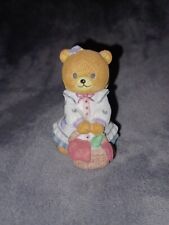 Porcelain Bisque Picnic Basket Bear In Dress BC Bronson Teddy Bear Figurine picture