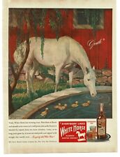 1946 White Horse Scotch Whisky drinking with ducklings art by John Clymer Ad picture