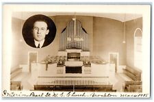 1915 Interior Pearl St. ME Church Brockton Massachusetts MA RPPC Photo Postcard picture