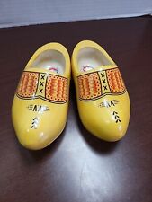 Genuine Decorative Dutch  Wooden Clogs Made in Holland VV Geel 13CM picture