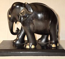 Antique African Ebony Handcarved Elephant Figuine picture