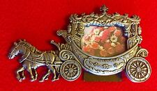 Horse Drawn Princess Royal Coach Carriage Cast Metal Picture Frame Silver tone picture