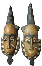 Unique-Cute Handcrafted Wooden Masks Made In Ghana Set Of 2 picture