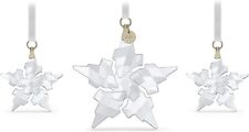 SWAROVSKI Christmas Ornament, 2021 Annual Edition, Set of 3, Clear Crystal - NIB picture
