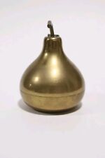 Vintage Brass Bell Pear Shaped Stem & Leaf Handle Paperweight picture