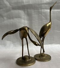 Mid Century Brass Bird Figures Pair  11