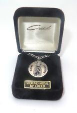 NIB Sterling Silver 925 Creed Saint Frances Medal Christian Pendant Necklace Box picture