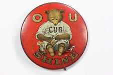Antique CUB O U SHINE Shoe Polish Advertising Pin Back Button picture