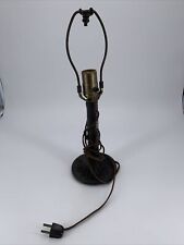 Vintage Bronze Finish Cast Metal Lamp Base. Tested and Working. picture