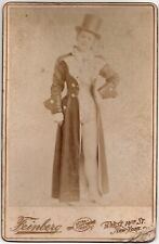 CIRCA 1890s CABINET CARD FEINBERG CIRCUS SHOWMAN LADY THEATER RARE NEW YORK picture