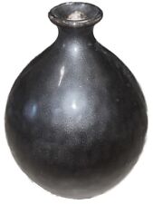Rare Bombay Metallic Gunmetal Color Ceramic Chinese Vessel Vase 9.2