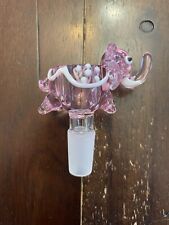 14mm Premium Glass Water Pipe Bowl Elephant Pink picture