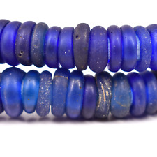 Dutch Donuts Cobalt Blue Wound Annular Trade Beads picture