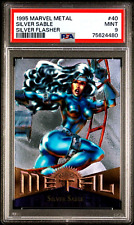 1995 Fleer Marvel Metal Silver Flasher #40 Silver Sable PSA 9 *Only 2 Higher* picture