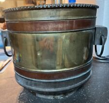 GRTO oval solid brass and copper bucket vintage Made In Hong Kong picture