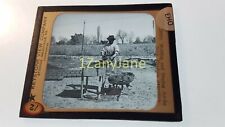 EHO HISTORIC Magic Lantern GLASS Slide MOLDING AND DRYING ADOBE BRICK ARGENTINA picture