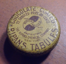 Early Circa 1900-10? Chocolate Coated Ripans Tabules Round Tin Quack Medicine picture