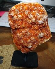 LG. POLISHED CITRINE CRYSTAL CLUSTER GEODE FROM BRAZIL CATHEDRAL W' STEEL BASE  picture