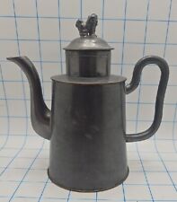 VTG 20th C Chinese pewter and brass teapot marked 