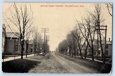Evansville Wisconsin WI Postcard South First Street Scene Building Houses 1908 picture