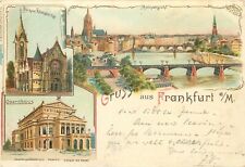 Vintage Postcard Gruss aus Frankfurt a/Main Germany Hesse Multiview Posted 1900 picture