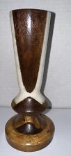 Vintage Two Tone Wood And Marble Candlestick picture