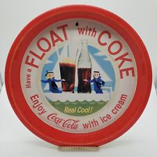 Coca Cola Red Tin Round Tray Have a Float With Coke Retro  picture
