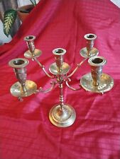 Vintage Etched Brass Adjustable Candelabra, Five Arms. Beautiful picture