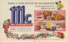 1955 McCORMICK Spices Coffee Flavors Jars Cans Bottles 2 Page Vintage Print Ad picture