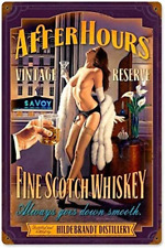 8 X 12 Metal Tin Sign Iron Painting after Hours Scotch Pinup Girl Retro Vintage picture