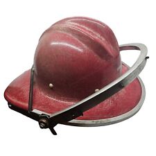E.D. Bullard Hard Boiled Vintage Fireman's Helmet & Visor Frame Safety Hat 1940s picture